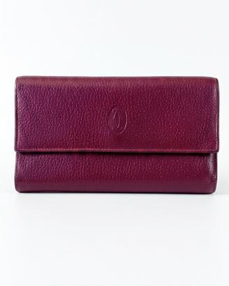 Portafoglio vintage Cartier Paris in pelle fucsia 