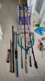 Canne da pesca.