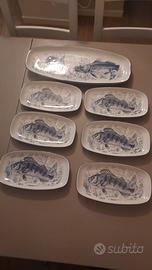 Set Piatti Pesce Vintage "Silver Series" - 7 Pezzi
