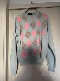 Maglione Bramante a rombi tg.L azzurro mai usato