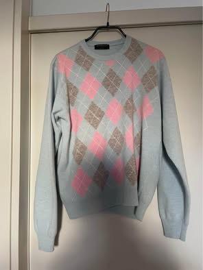 Maglione Bramante a rombi tg.L azzurro mai usato