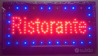 Insegna LED RISTORANTE 54×27 cm  LED blu animati