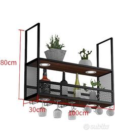 Portabottiglie da soffitto con faretti led
