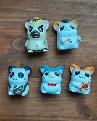 5 Hamtaro personaggi statuine vintage 