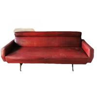divano vera pelle vintage  anni 50 ,