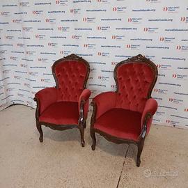 Coppia Poltrone stile Barocco metà 900