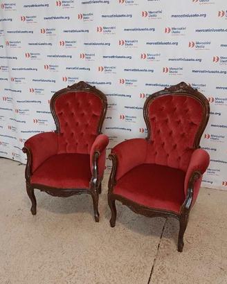 Coppia Poltrone stile Barocco metà 900