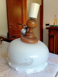 Lampadario in vetro con saliscendi
