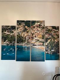 Paesaggio positano su tela senza cornice