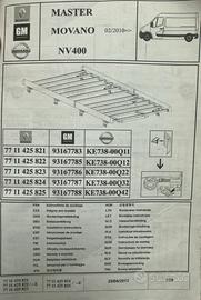 Portapacchi Renault master Opel muovano e Nissan