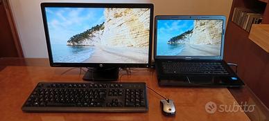 Notebook Compaq CQ58 + Monitor HP E201 + accessori
