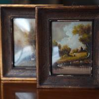 Coppia dipinti fiamminghi paesaggi firmati Cheber