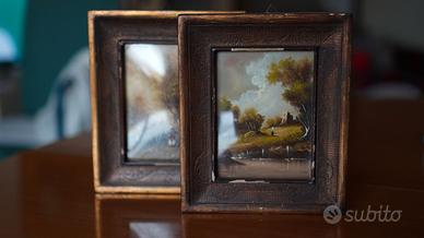 Coppia dipinti fiamminghi paesaggi firmati Cheber