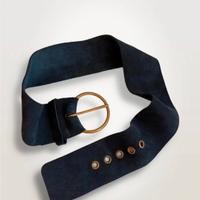 Cintura in pelle, morbida,camoscio, suede, nero.