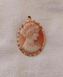 spilla ciondolo cameo in oro