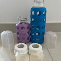 n. 2 Biberon in vetro Lifefactory 250+120 ml