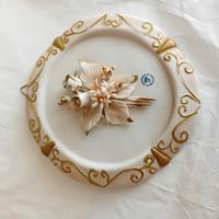 Quadretto Capodimonte con fiori in rilievo