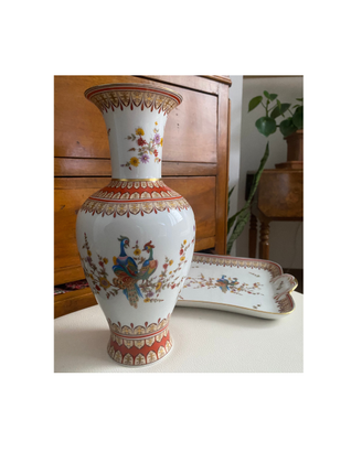 Set Porcellana MICHIELOTTO - Vaso e Vassoio - ORO