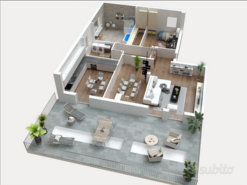 Appartamento indipendente mq230 disposto su 2piani