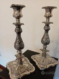 candelabri ottone placcato silver plated