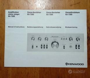 Manuale istruzioni Kenwood KA-7300 amplificatore