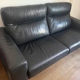 Divano in pelle nero Poltronesofà