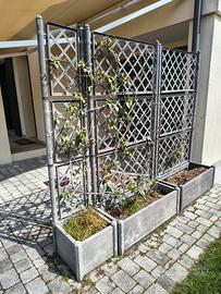 Fioriere con spalliera Stefanplast + gelsomino 