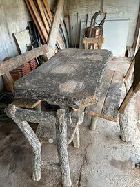 Set da giardino vintage anni ‘70 in cemento