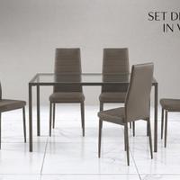 Set 6 Sedie Moderne Ecopelle Tortora - Come Nuove