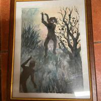 Quadro Santo Pizzamiglio fauni dei boschi