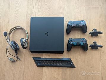 Playstation 4 - PS4 Slim 1TB + 2 Pad + cuffie