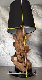 LAMPADA DA TAVOLO BIZZOTTO BLUMA IN LEGNO DI TEAK
