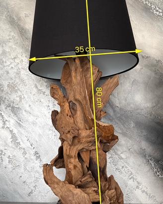 LAMPADA DA TAVOLO BIZZOTTO BLUMA IN LEGNO DI TEAK