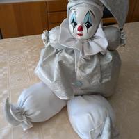 Bambola vintage Pierrot ceramica soprammobile