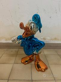 Statua scultura ‘Paperino- Donald Duck’ cromata