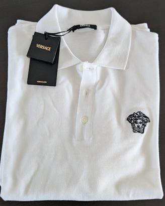 Versace polo maniche corte bianca tg. L