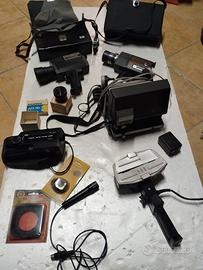 super 8 videocamera con accessori 
