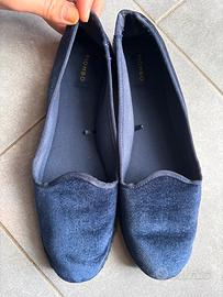 Friulane blu navy in velluto