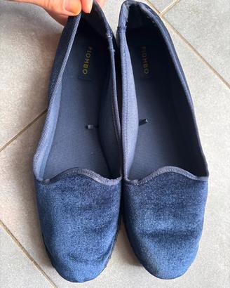 Friulane blu navy in velluto