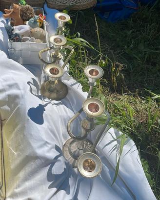 candelabri vintage silver plate 