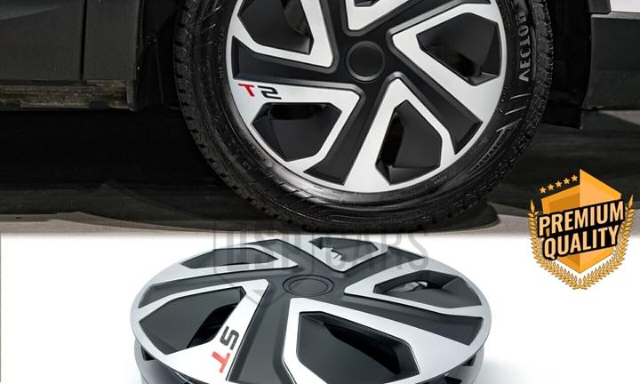 4 Copricerchi per FORD 16 Pollici Silver e Nere ST