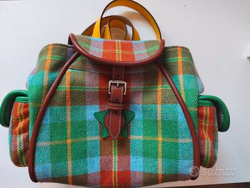 Zaino Gucci Tartan in Lana e Pelle – NUOVO con Eti