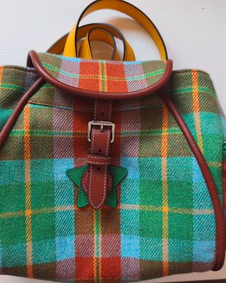 Zaino Gucci Tartan in Lana e Pelle – NUOVO con Eti