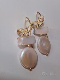 orecchini in argento con perle naturali bianche