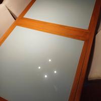 Tavolo sala da pranzo vetro e legno con 6 sedie 