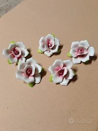 Roselline in ceramica con filetto ottone 