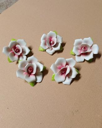 Roselline in ceramica con filetto ottone 