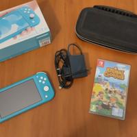 Nintendo switch lite+animal crossing+custodia