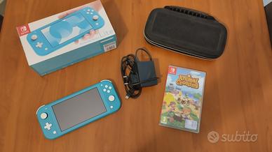 Nintendo switch lite+animal crossing+custodia