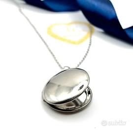 Collana ciondolo argentato Portafoto Acciaio foto